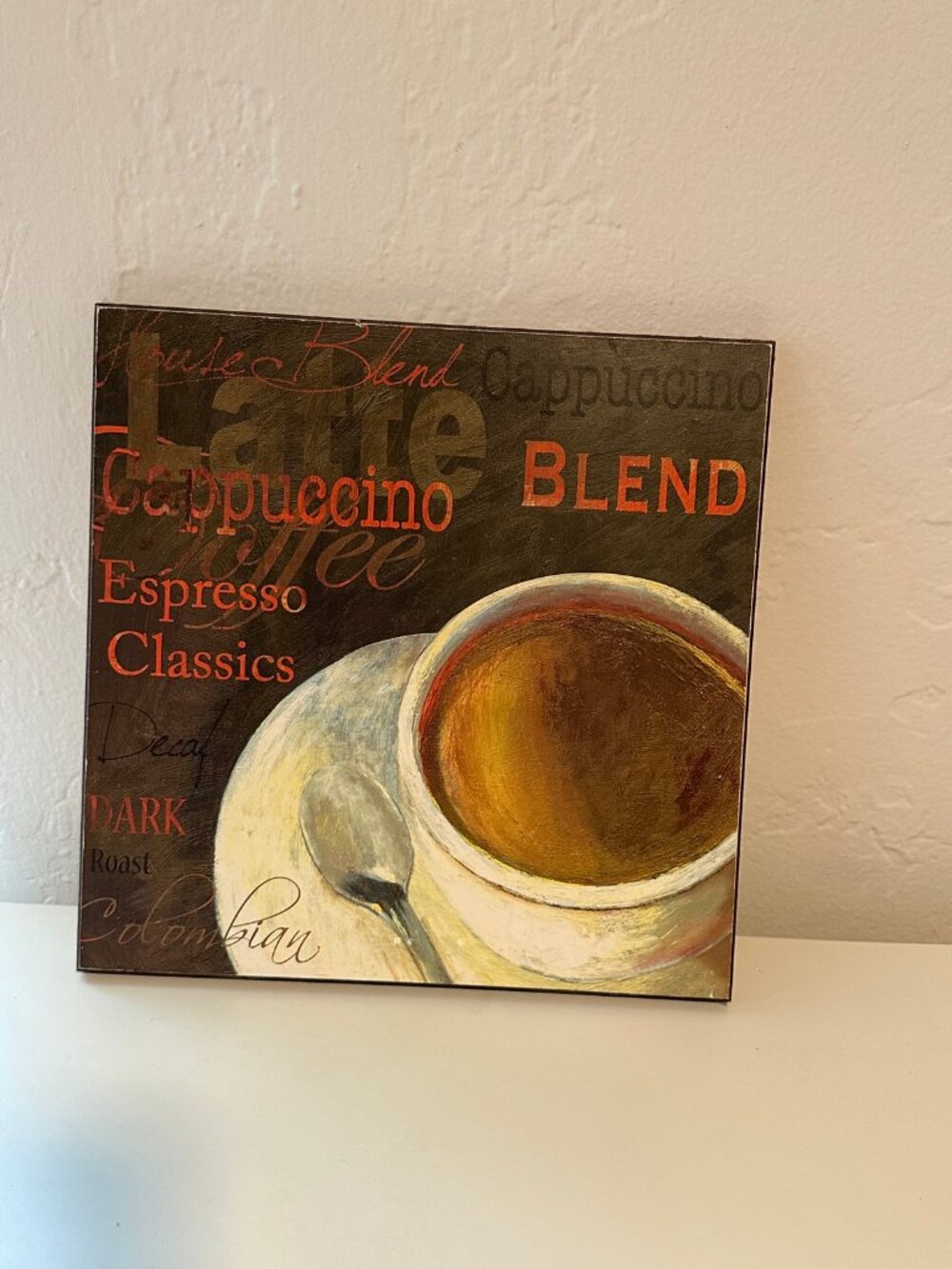 Target Cappuccino Coffee Wall Art Plaque, 12x10 Kitchen Café Décor